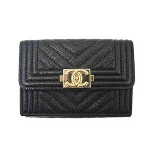 Chanel Boy Chanel Caviar Skin Small Wallet